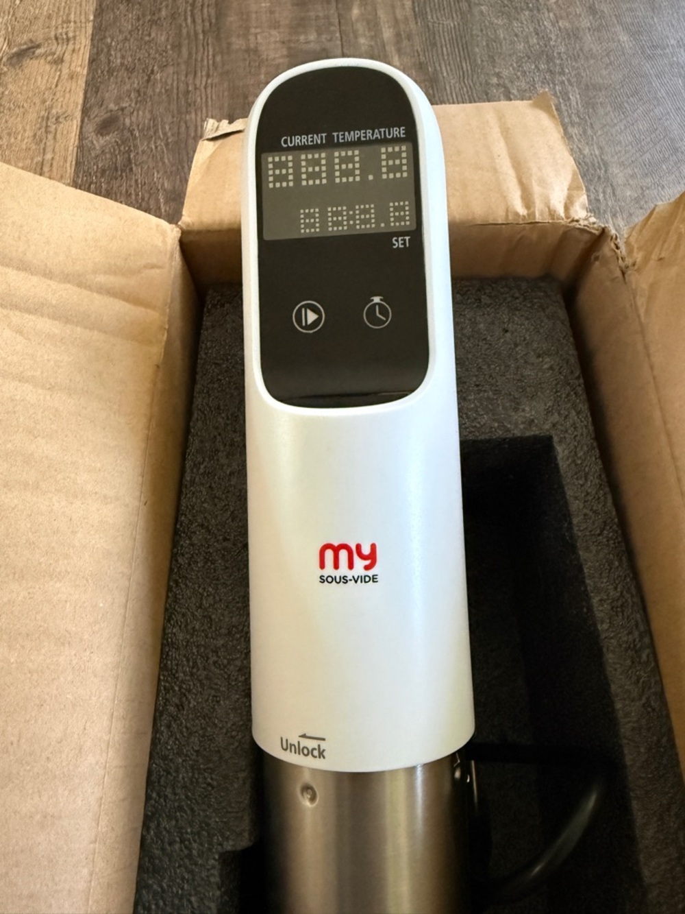 MY Sous-Vide Immersion Circulator - White with Black Digital Display.  MY-101